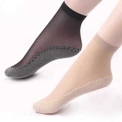 China Breathable Hot Selling Quality Transparent Colorful Non Slip Comfortable Socks for sale