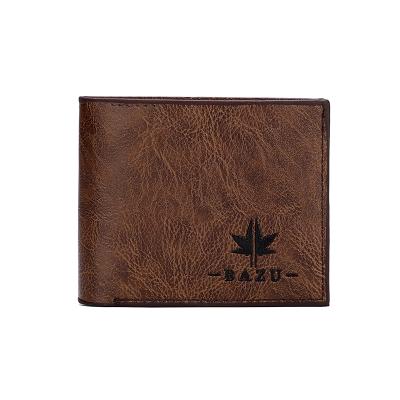 China Waterproof Mens Vintage Money Bag Clip Purse For Man Short Sublimation Wallets PU Leather for sale