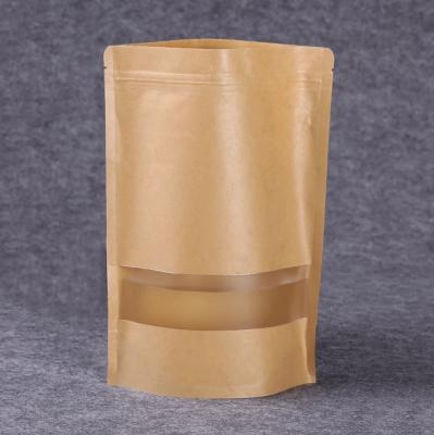 China Recyclable Standup Ziplock Bag Zipper Stand Lock Biodegradable Custom Logo Window Paper Food Packaging Clear Pouch for sale