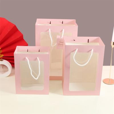 China Eco Friendly Recyclable Brown Flower Kraft Paper Bag Wholesale for sale