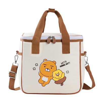 China Fashion Lunch Bag Girls Insulated Canvas Cooler Handbag Thermal Food Box Picnic Dinner Container for sale