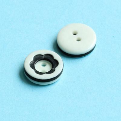 China 2021 New Design Viable Garment Size Custom Resin Button 2 Holes Around Button For Garment Accessories Plastic Shirts Button for sale