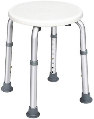 China Bathroom Tub Shower Stool Height Adjustable Lightweight Tool Free Round Bath Chair MK03001 for sale