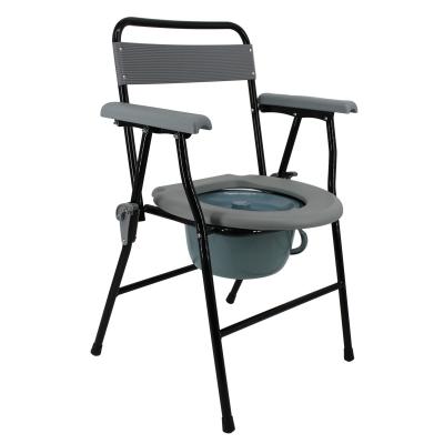 China Portable Steel Commode Chair With Backrest And Armrest Folding Toilet Chair For Elderly MK04004 for sale