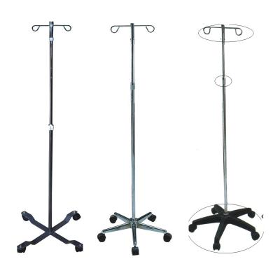 China Height Adjustable Stainless Steel Hospital Medical Infusion Drip Rack IV Pole Stand for sale