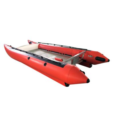 China Promotional PVC Catamaran Folding Boat Good Quality PVC Inflatable Fishing Boat 450*200Cm for sale