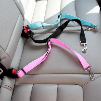 China Adjustable Nylon Restraint Advance Harness Seat Belt Safety Car Pets Dog Travel Clip for sale