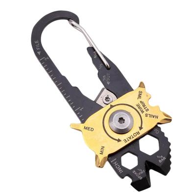 China 20 in 1 Multi Tool Instrument Fix Pocket Survive Key Mini Multifunctional Carabiner Camp Hike Genuine Foreign Service Ring Hy 006 for sale