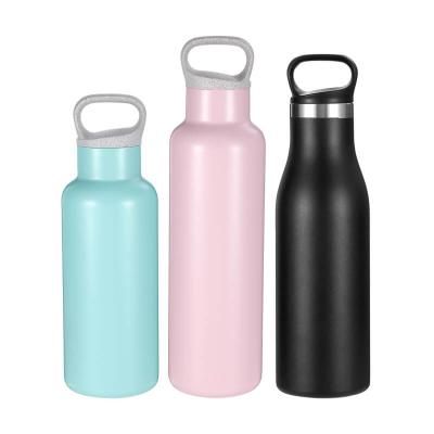 China Customized 2022 Contemporary Customized Logo And Color Double Wall Stainless Steel Vacuum Insulated Water Bottle With Handle Lid for sale