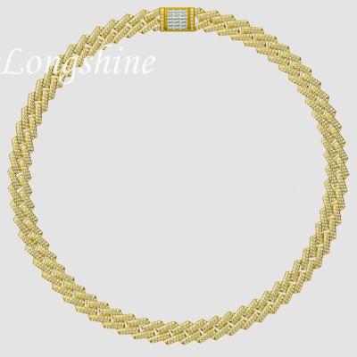 China Cute Customized Handcrafted Full Stone Setting Luxury Cuban Diamond Chain Necklace Iced Out Full Moissanite 10K 14K 18K for sale