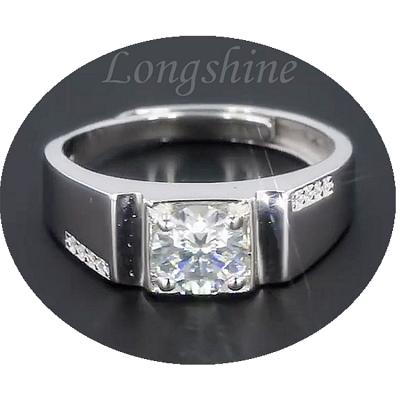 China Mens Custom Jewelry Classic Wedding Ring 925 Sterling Silver Moissanite Resizable Ring for sale