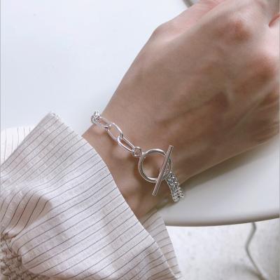 China Popular Unqiue Central Statistical Institute Jewelry Fashion Women White Gold Chain Link Bracelets 925 Silver for sale