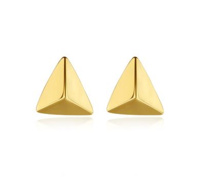 China Small gold triangle earring mail 2019 new fashion jewelry real 14K gold wholesale hot simple and elegant jewelry for sale