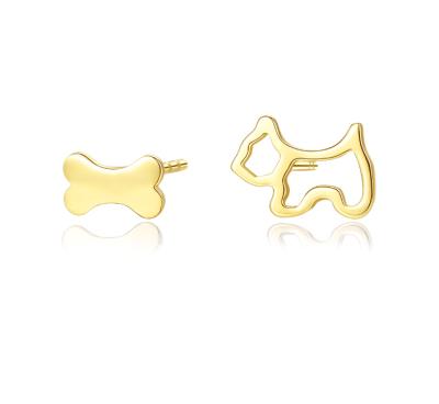 China FASHIONABLE Young Lady Simple Design Earring Factory Direct Cute Animal 14K Gold Asymmetry Earring Set for sale