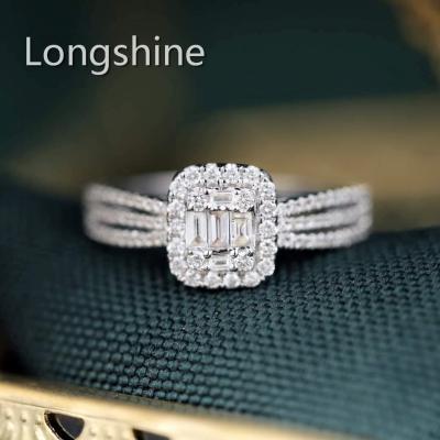 China Nice Luxury Trendy Jewelry 18K Gold Wedding Engagement Women's Ring Custom Real Diamond Ring for sale