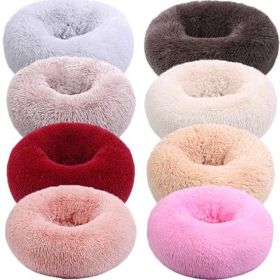 China Sustainable Winter Mat Kennel Cat House Plush Round Dog Bed Pet Nest for sale