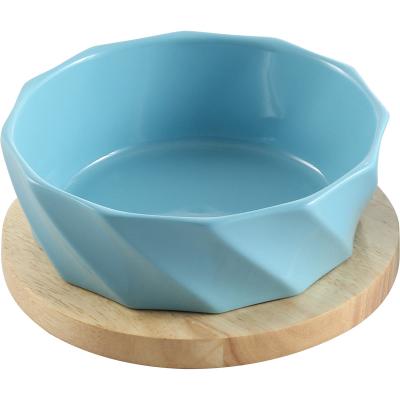 China Sustainable hot-selling threaded ceramic pet bowl easy to clean and smooth cat bowl for sale