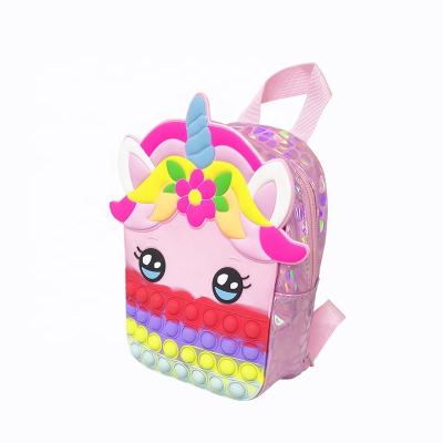 China Mega New Busty Person Cardboard Push Bubble Pouch New Kids Pop Up Busty Person Bookbags Unicorn Poppers School Backpack for sale