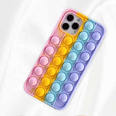 China Amazon 2022 New Soft Bubble Poping Push Stress Relief Worry Cell Phone Case Shockproof Toy Game 3D Sensory Silicone Anti for sale