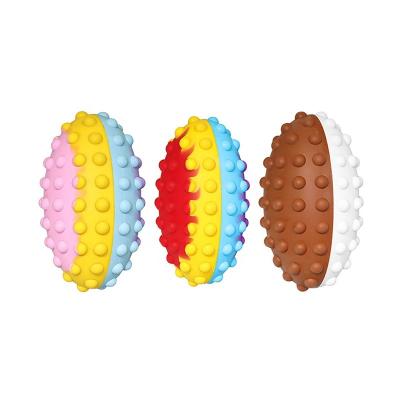 China Silicone Amazon 2022 Best Selling Unzip Rugby Children's Ball Pools Oval Sports And Entertainment Football Buster Pop Toys for sale