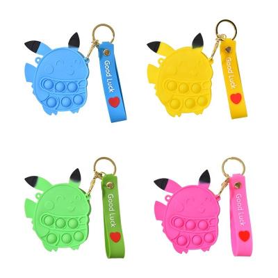 China Sress Reliever Toys Hot Selling Noise Stir Toy KeyChain Unicorn Pineapple Flower Key Chain Relaxer Sensory Stirring Person Noise Bubble Toy Keychain for sale