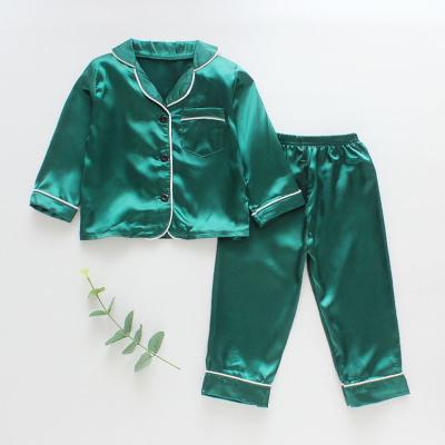 China 2021 hot sale QUICK DRY comfortable children silk pajamas kids silk pajamas short sleeve child pajamas for sale