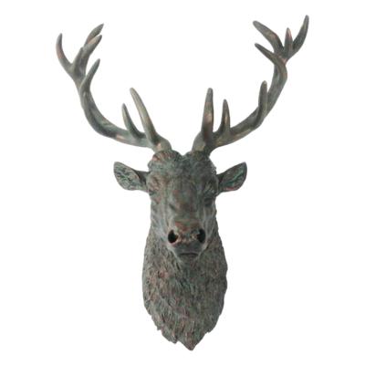 China Global Home Decorative Wall Black Deer Resin Decoration Factory Supplier Animal Head Sculpture For Sale for sale