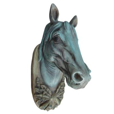 China Global wholesales direct factory resin magnesium horse head wall decoration carving custom animal wall ornament horse wall decoration for sale