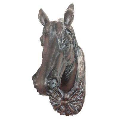 China World Direct Rocking Horse Head Decorative Wall Hanging Handmade Magnesium Resin Factory Statues Home Decoration for sale