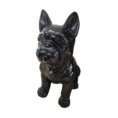 China Global New Design Home Decor Statue Poly Magnesium Resin Resin Bulldog Statue Animal Dog Sculpture for sale