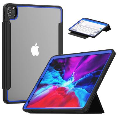 China Magnetic Dustproof Waterproof Shockproof Cover Built In Defender PU Leather Case For iPad Pro 12.9 2020/2018 With Pencil Holder On The Back for sale