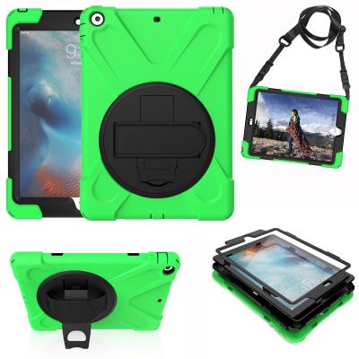 China Anti-Fall Kids Silicone Extreme Duty Hard Case Cover For iPad Air Build In 360 Rotate Kickstand for sale