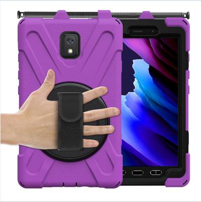 China Popular Holder Rotate Adjust Hand Strap Soft Silicone Pencil Holder Tablet Bumper Case For Samsung Galaxy Tab Active 3 8.0 T570 T575 for sale