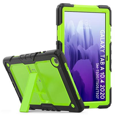 China Anti-fall for Samsung Galaxy Tab A7 10.4 inch T500 T505 plastic and silicone combo case with shoulder strap for sale