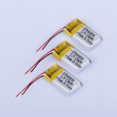 China Toys DTP lithium polymer 601020 small size lipo 501235 501230 401230 120mah battery for TWS for sale