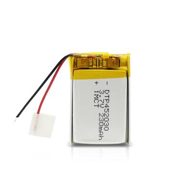 China Toys DTP Lithium Polymer Battery 3.7v 230mAh Rechargeable Lipo Battery 452030 for sale