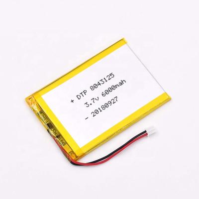 China Toys DTP8043125 Large Capacity Lithium Polymer 3.7v 6000mah Rechargeable Battery for sale