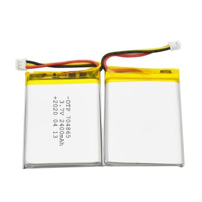 China Toys battery manufacturer 703048 705060 low temperature limits lipo battery 3.7V 2400mAh 704865 for sale