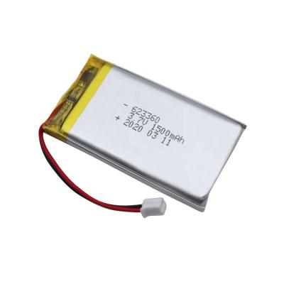 China Pocket size lithium polymer 623360 lipo 3.7v battery 1500mah square for sale