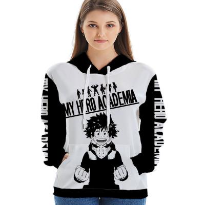 China Factory Wholesale Polyester Men My Hero Academia 3d Print Pullover Hoodie Sweatshirt With Kangaroo Pocket Hero Academia Hoodie for sale