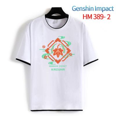 China Anti-wrinkle Anime Genshin Impac T-shirt summer black cotton men's short sleeve round neck printed T-shirt clothes for sale