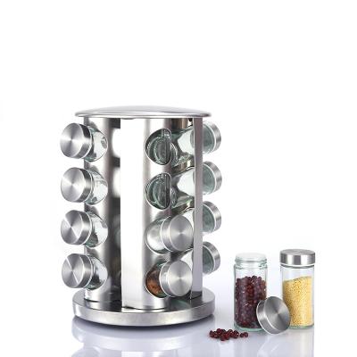 China Sustainable Kitchen Countertop 5 Tiers Custom Metal Round Rotating Spice Rack For Storage 12 Spice Jars for sale