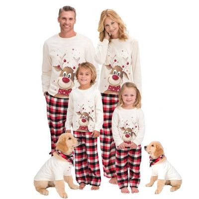 China Tiktok QUICK DRY Family Christmas Cotton Matching Pajamas Set Holiday Elk Sleepwear Christmas PAJAMAS Set for Couples and Kids for sale