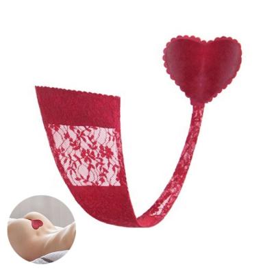 China Antibacterial Women's Seamless C-String Panties Heart Shaped Invisible Butterfly Shaped Thong Self Adhesive Strapless Stylish Underwear for sale