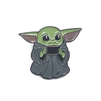 China Europe Exclusive Cartoon Enamel Lapel Pin Holders The Child Baby Yoda Badges for Backpacks, Cloth for sale