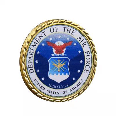 China America Gold 3D Sticker Pendant Personalized American Navy Seal Challenge Space Force Coin for sale