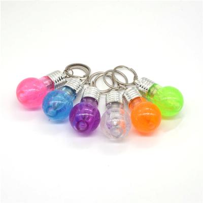 China Colorful Led Light Bulb Necklace Pendant Personalized Custom Acrylic Led Key Chain for sale