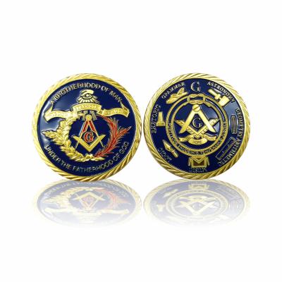 China Freemasonry Masonic Marks of Europe and Masonic Challenge 3D Gold Coin for sale