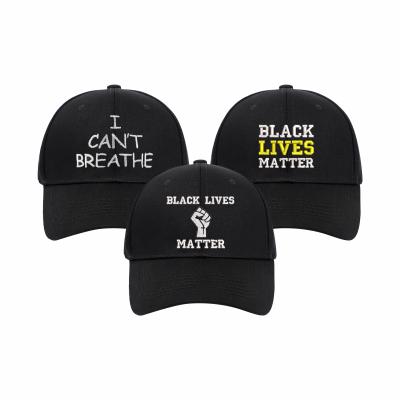 China BLM Embroidery Logo High Quality Sports Baseball JOINT Promotional Black Lives Matter Hats for sale