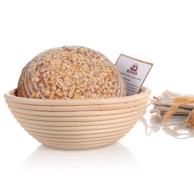 China Sustainable Round Nature Rattan Cane Bread Banneton Basket for sale